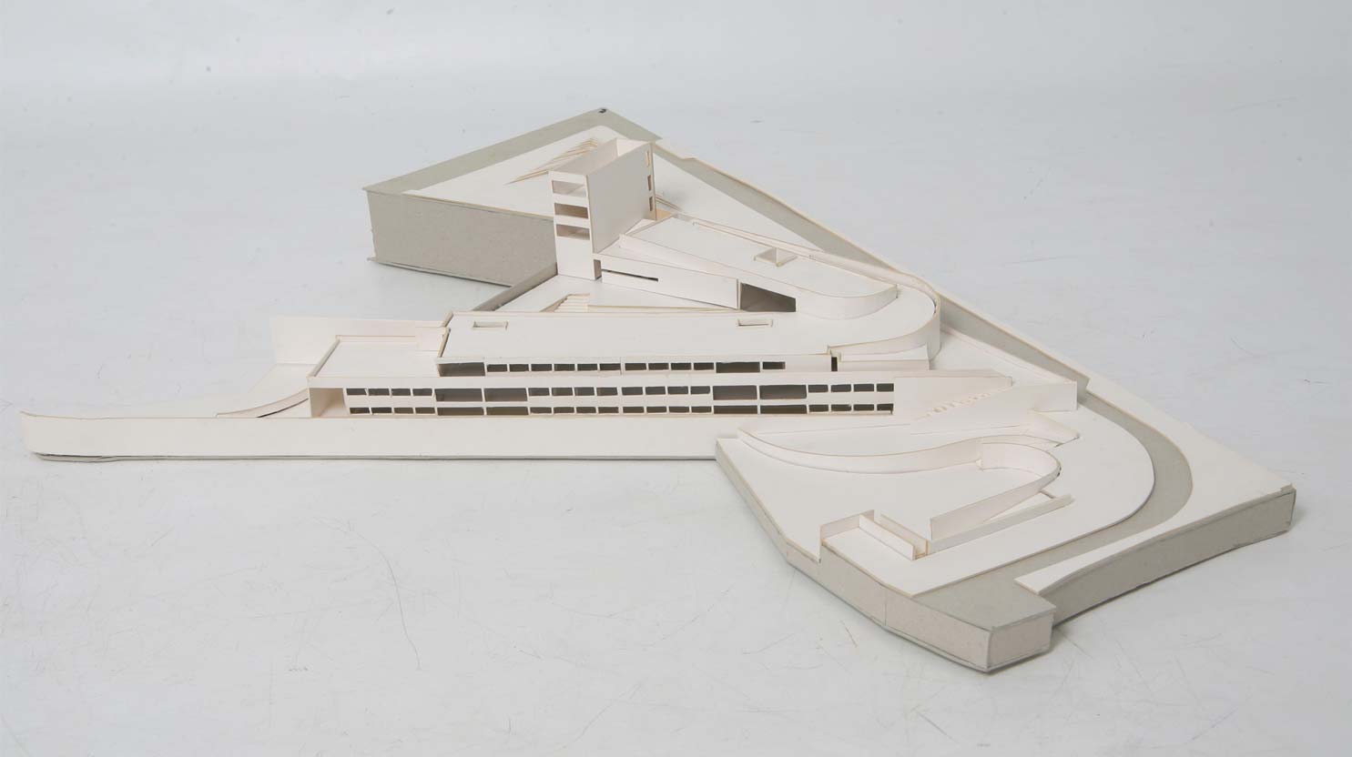 A photograph of the model for the Student Housing
